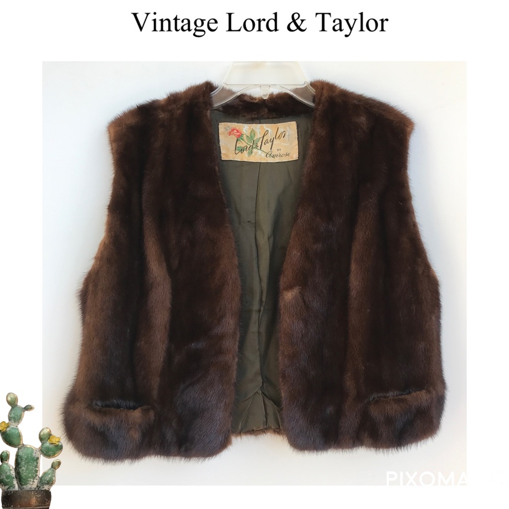 Lord & Taylor Vintage 60’s Mink vest brown medium - Picture 1 of 11